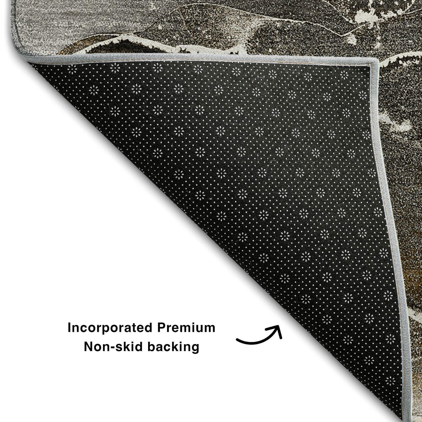 3' X 5' Brown And Ivory Abstract Washable Area Rug With UV Protection - HomeRoots - Flyclothing LLC