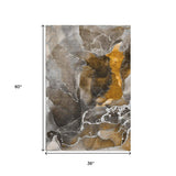 3' X 5' Brown And Ivory Abstract Washable Area Rug With UV Protection - HomeRoots - Flyclothing LLC