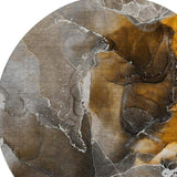8' Brown And Ivory Abstract Washable Round Rug With UV Protection - HomeRoots - Flyclothing LLC