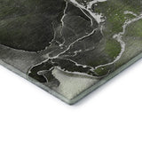 8' Green And Charcoal Abstract Washable Round Rug With UV Protection - HomeRoots - Flyclothing LLC