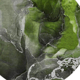 8' Green And Charcoal Abstract Washable Round Rug With UV Protection - HomeRoots - Flyclothing LLC