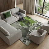 10' X 14' Green And Charcoal Abstract Washable Area Rug With UV Protection - HomeRoots - Flyclothing LLC