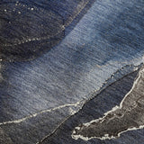 3' X 5' Navy Blue And Charcoal Abstract Washable Area Rug With UV Protection - HomeRoots - Flyclothing LLC