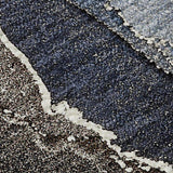 5' X 8' Navy Blue And Charcoal Abstract Washable Area Rug With UV Protection - HomeRoots - Flyclothing LLC