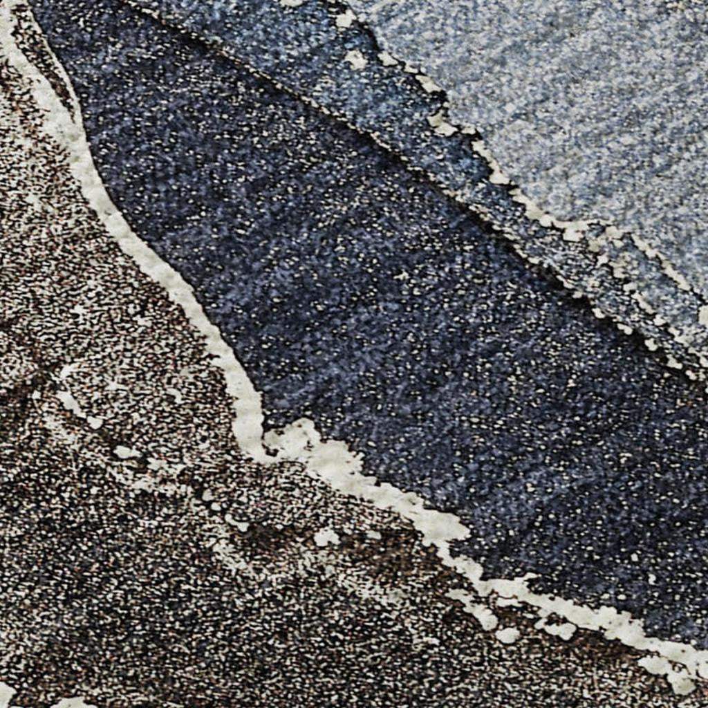 8' X 10' Navy Blue And Charcoal Abstract Washable Area Rug With UV Protection - HomeRoots - Flyclothing LLC