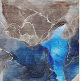 9' X 12' Navy Blue And Charcoal Abstract Washable Area Rug With UV Protection - HomeRoots - Flyclothing LLC