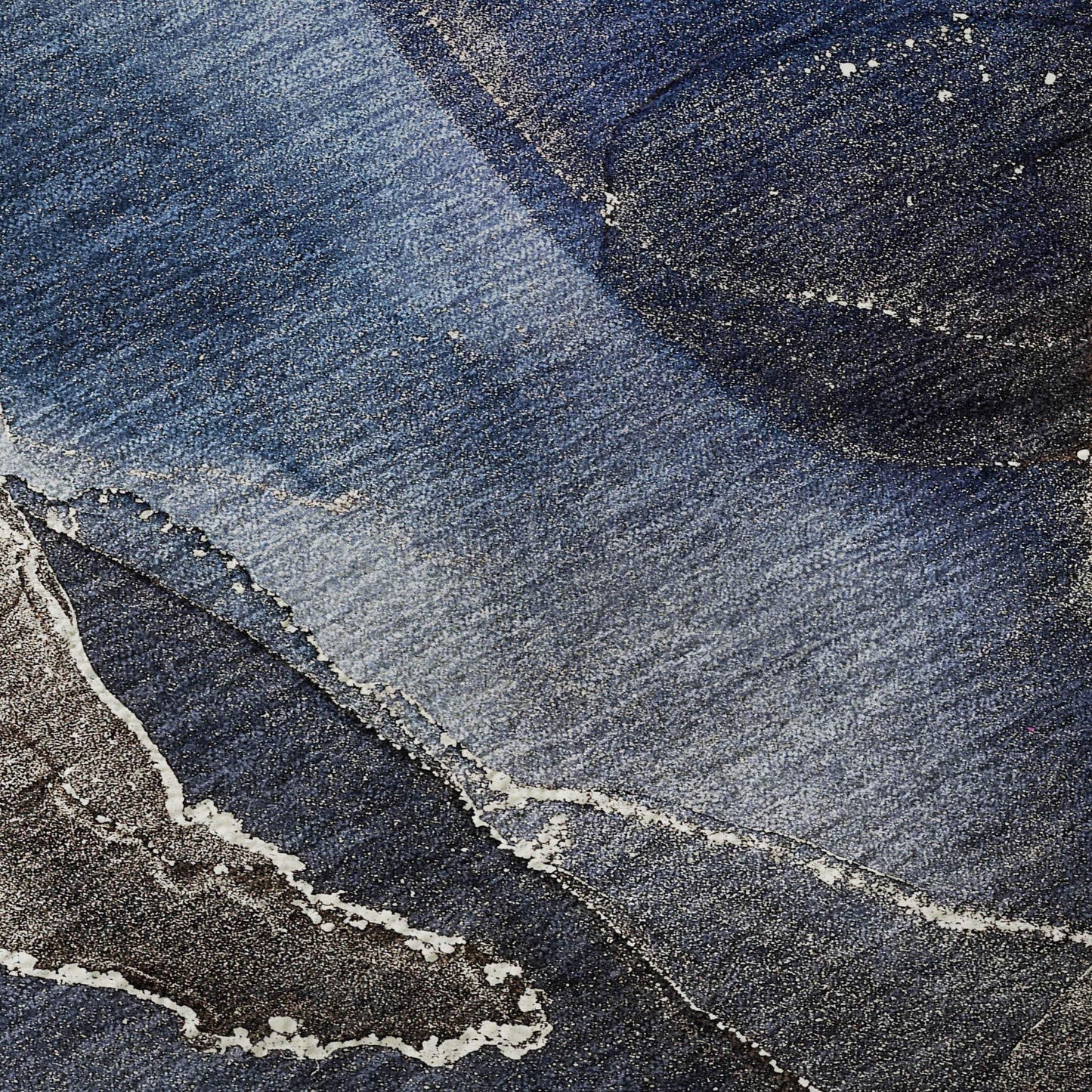 10' X 14' Navy Blue And Charcoal Abstract Washable Area Rug With UV Protection - HomeRoots - Flyclothing LLC