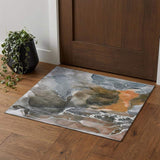 3' X 5' Orange And Charcoal Abstract Washable Area Rug With UV Protection - HomeRoots - Flyclothing LLC