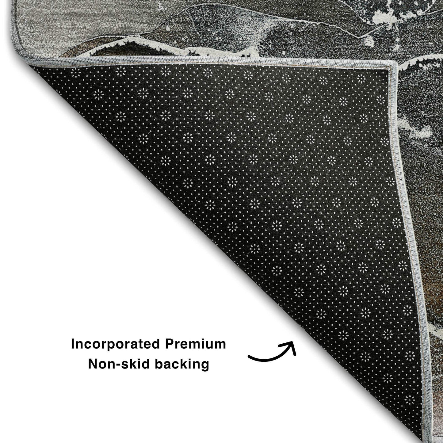10' X 14' Orange And Charcoal Abstract Washable Area Rug With UV Protection - HomeRoots - Flyclothing LLC