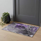 3' X 5' Purple And Charcoal Abstract Washable Area Rug With UV Protection - HomeRoots - Flyclothing LLC