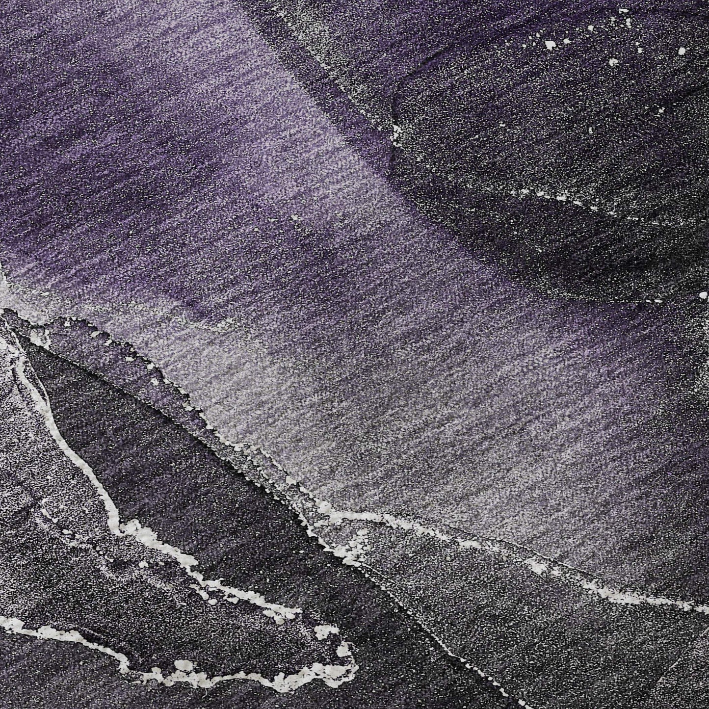 3' X 5' Purple And Charcoal Abstract Washable Area Rug With UV Protection - HomeRoots - Flyclothing LLC