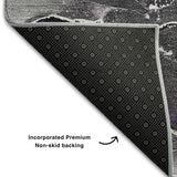 5' X 8' Purple And Charcoal Abstract Washable Area Rug With UV Protection - HomeRoots - Flyclothing LLC