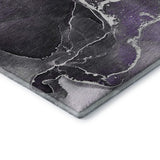 5' X 8' Purple And Charcoal Abstract Washable Area Rug With UV Protection - HomeRoots - Flyclothing LLC