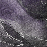 8' Purple And Charcoal Abstract Washable Round Rug With UV Protection - HomeRoots - Flyclothing LLC