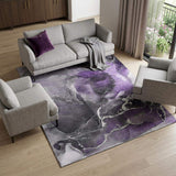 8' X 10' Purple And Charcoal Abstract Washable Area Rug With UV Protection - HomeRoots - Flyclothing LLC