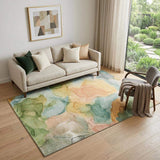 5' X 8' Blue Green And Orange Abstract Washable Area Rug With UV Protection - HomeRoots - Flyclothing LLC