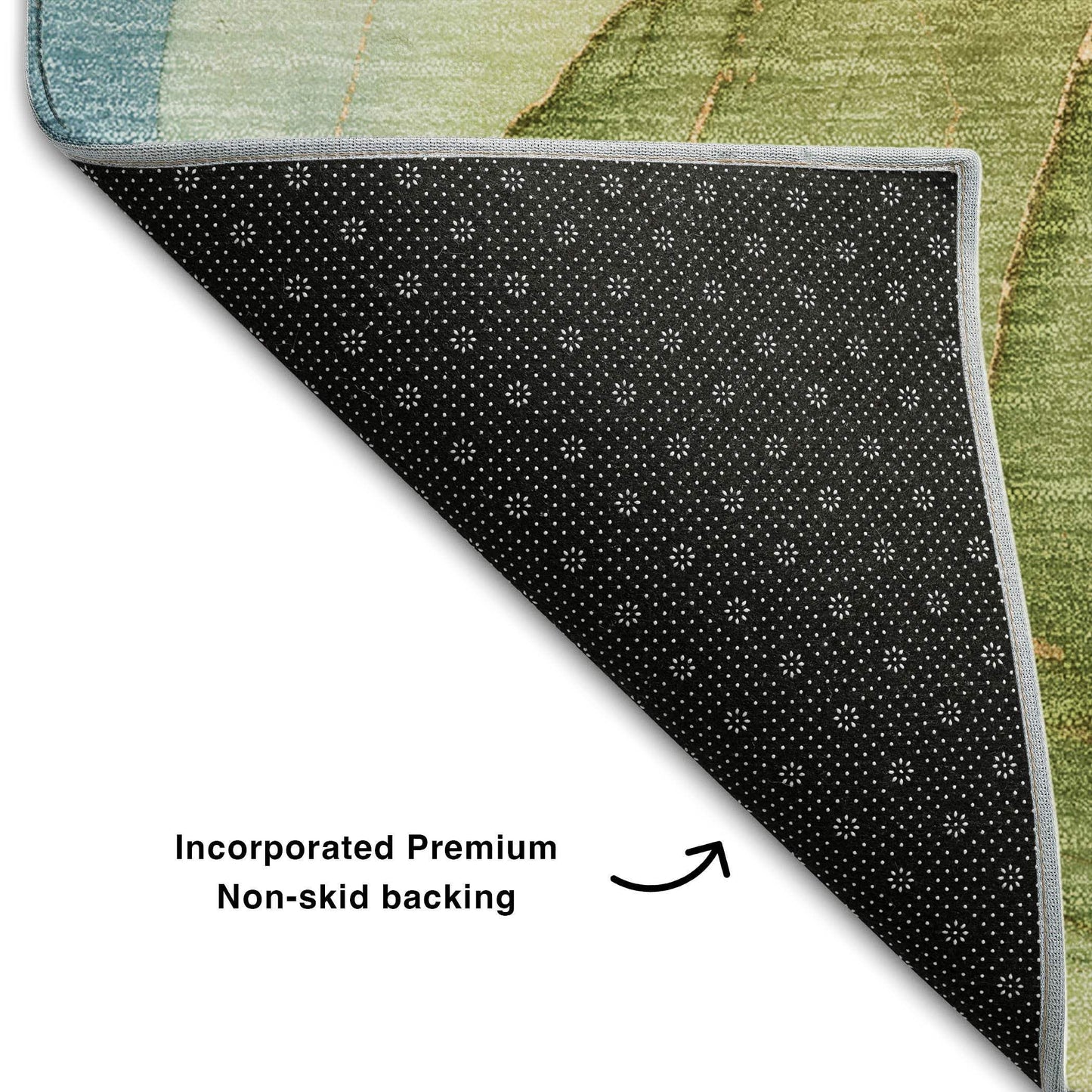 8' X 10' Blue Green And Orange Abstract Washable Area Rug With UV Protection - HomeRoots - Flyclothing LLC
