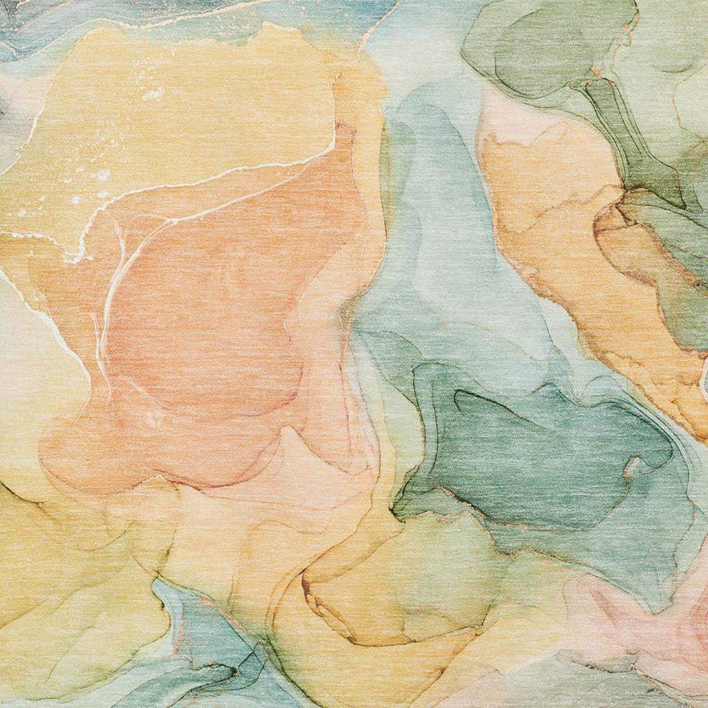 10' X 14' Blue Green And Orange Abstract Washable Area Rug With UV Protection - HomeRoots - Flyclothing LLC