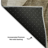5' X 8' Brown Gray And Ivory Abstract Washable Area Rug With UV Protection - HomeRoots - Flyclothing LLC