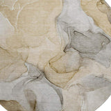 8' Brown Gray And Ivory Abstract Washable Round Rug With UV Protection - HomeRoots - Flyclothing LLC