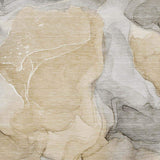 8' X 10' Brown Gray And Ivory Abstract Washable Area Rug With UV Protection - HomeRoots - Flyclothing LLC