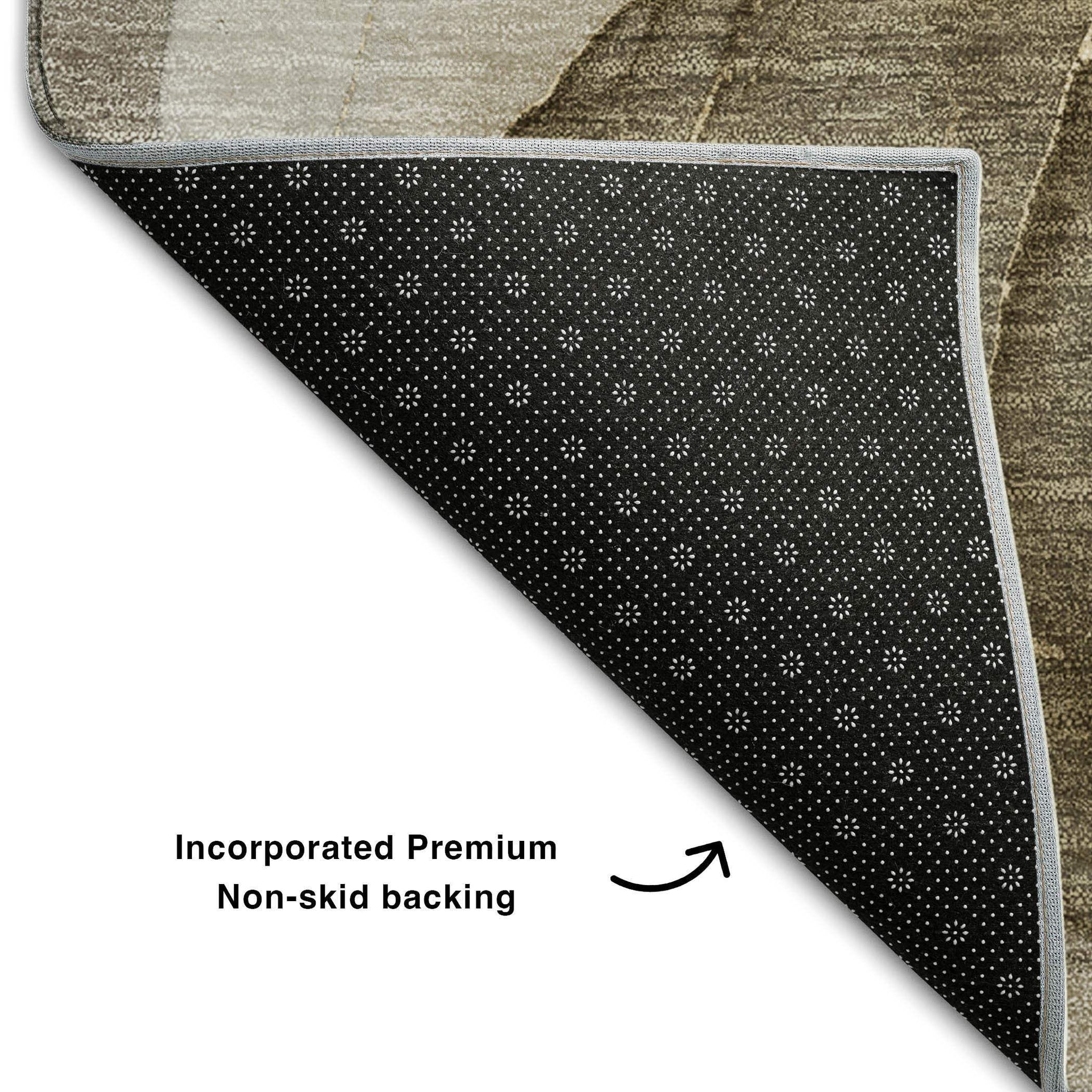 9' X 12' Brown Gray And Ivory Abstract Washable Area Rug With UV Protection - HomeRoots - Flyclothing LLC