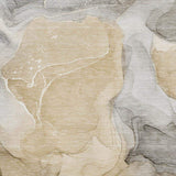 9' X 12' Brown Gray And Ivory Abstract Washable Area Rug With UV Protection - HomeRoots - Flyclothing LLC