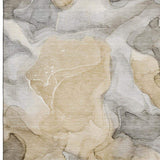 9' X 12' Brown Gray And Ivory Abstract Washable Area Rug With UV Protection - HomeRoots - Flyclothing LLC