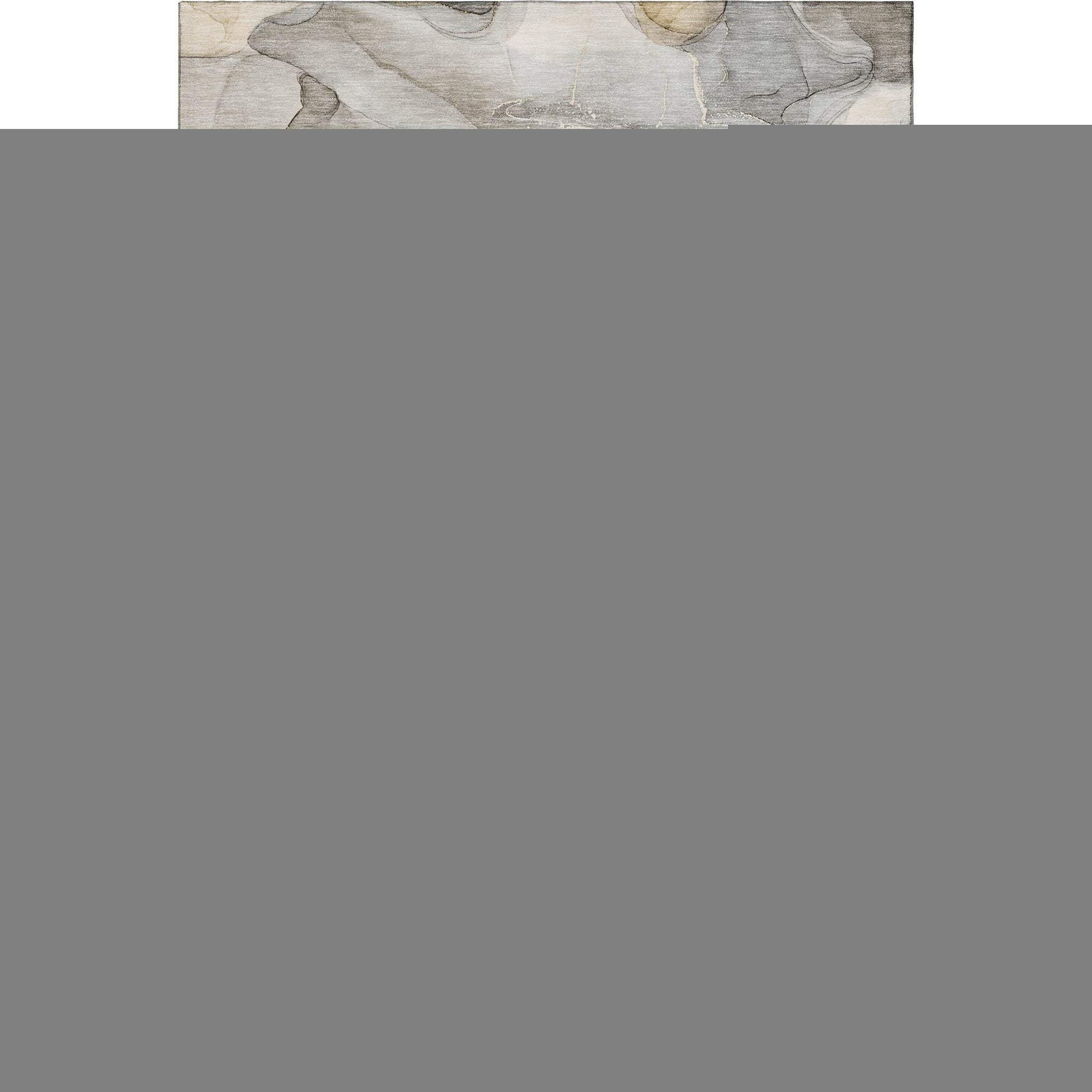 10' X 14' Brown Gray And Ivory Abstract Washable Area Rug With UV Protection - HomeRoots - Flyclothing LLC