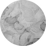 8' Gray And Ivory Abstract Washable Round Rug With UV Protection - HomeRoots - Flyclothing LLC