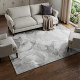 8' X 10' Gray And Ivory Abstract Washable Area Rug With UV Protection - HomeRoots - Flyclothing LLC