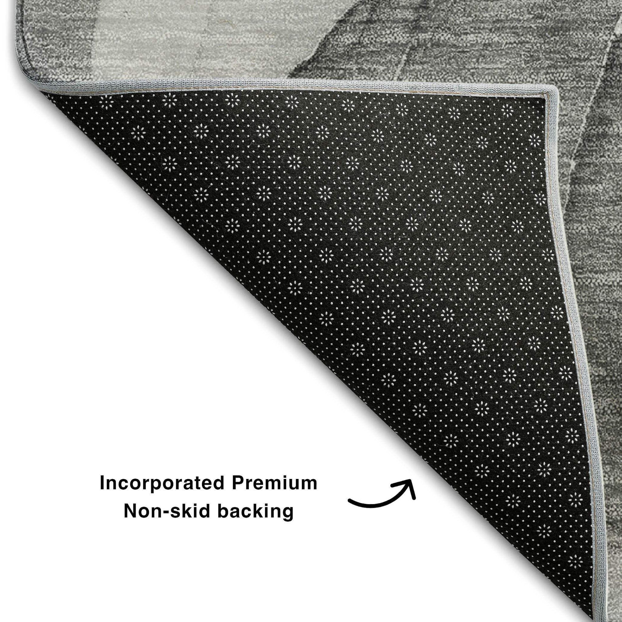 8' X 10' Gray And Ivory Abstract Washable Area Rug With UV Protection - HomeRoots - Flyclothing LLC