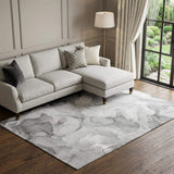 9' X 12' Gray And Ivory Abstract Washable Area Rug With UV Protection - HomeRoots - Flyclothing LLC