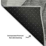 9' X 12' Gray And Ivory Abstract Washable Area Rug With UV Protection - HomeRoots - Flyclothing LLC