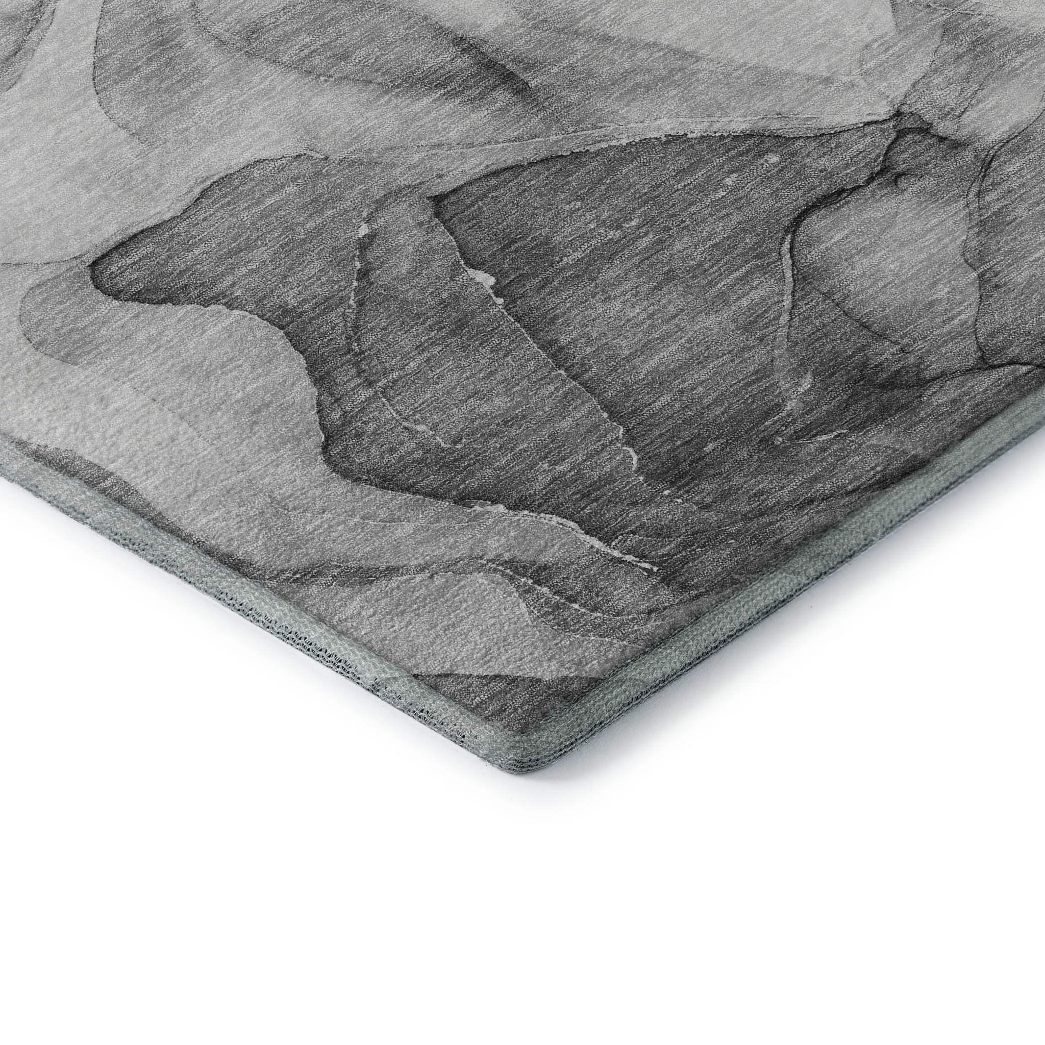 9' X 12' Gray And Ivory Abstract Washable Area Rug With UV Protection - HomeRoots - Flyclothing LLC