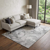 10' X 14' Gray And Ivory Abstract Washable Area Rug With UV Protection - HomeRoots - Flyclothing LLC