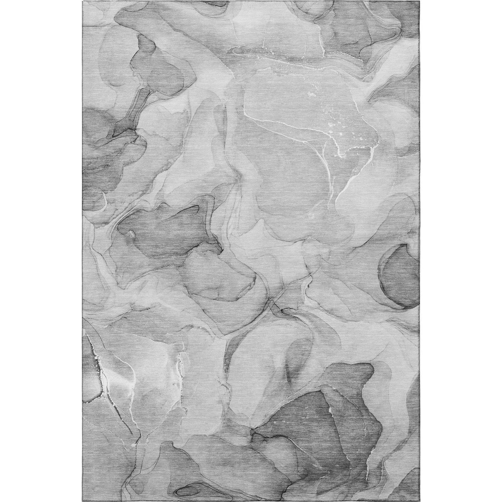 10' X 14' Gray And Ivory Abstract Washable Area Rug With UV Protection - HomeRoots - Flyclothing LLC