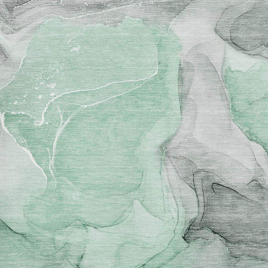 3' X 5' Green Gray And Ivory Abstract Washable Area Rug With UV Protection - HomeRoots - Flyclothing LLC