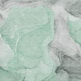 3' X 5' Green Gray And Ivory Abstract Washable Area Rug With UV Protection - HomeRoots - Flyclothing LLC