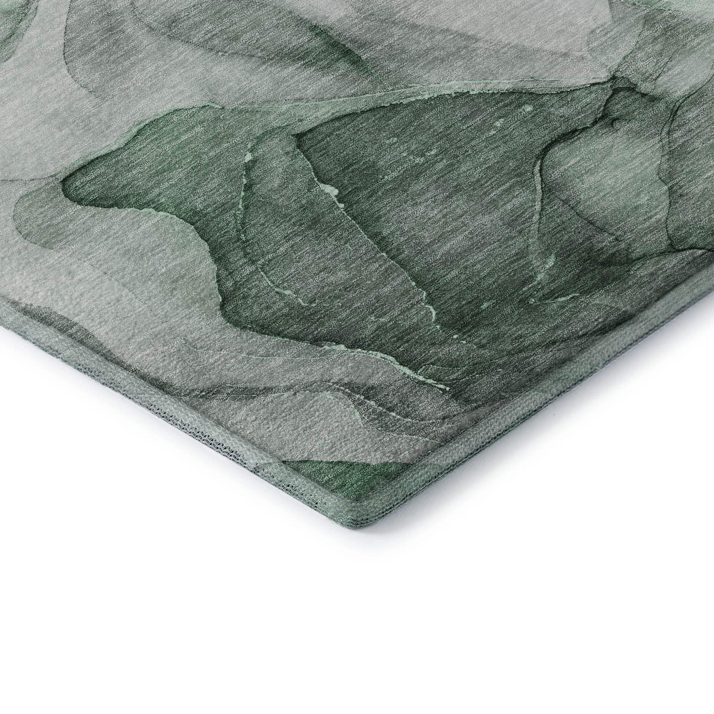 5' X 8' Green Gray And Ivory Abstract Washable Area Rug With UV Protection - HomeRoots - Flyclothing LLC