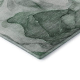 8' Green Gray And Ivory Abstract Washable Round Rug With UV Protection - HomeRoots - Flyclothing LLC