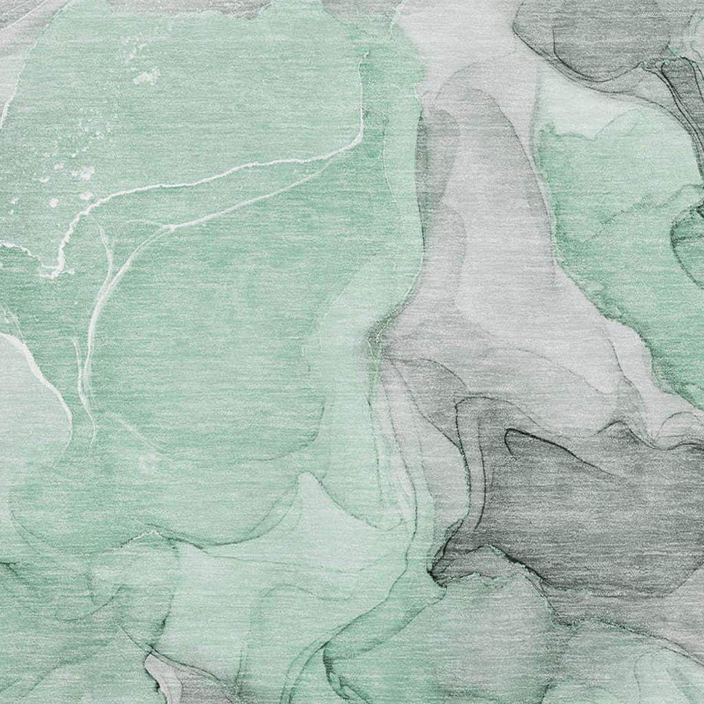 8' X 10' Green Gray And Ivory Abstract Washable Area Rug With UV Protection - HomeRoots - Flyclothing LLC