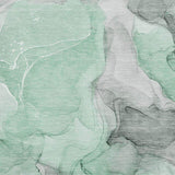 8' X 10' Green Gray And Ivory Abstract Washable Area Rug With UV Protection - HomeRoots - Flyclothing LLC