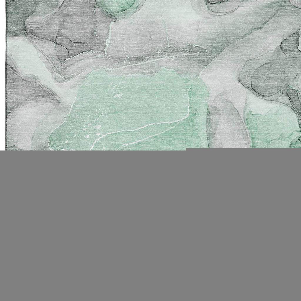 8' X 10' Green Gray And Ivory Abstract Washable Area Rug With UV Protection - HomeRoots - Flyclothing LLC