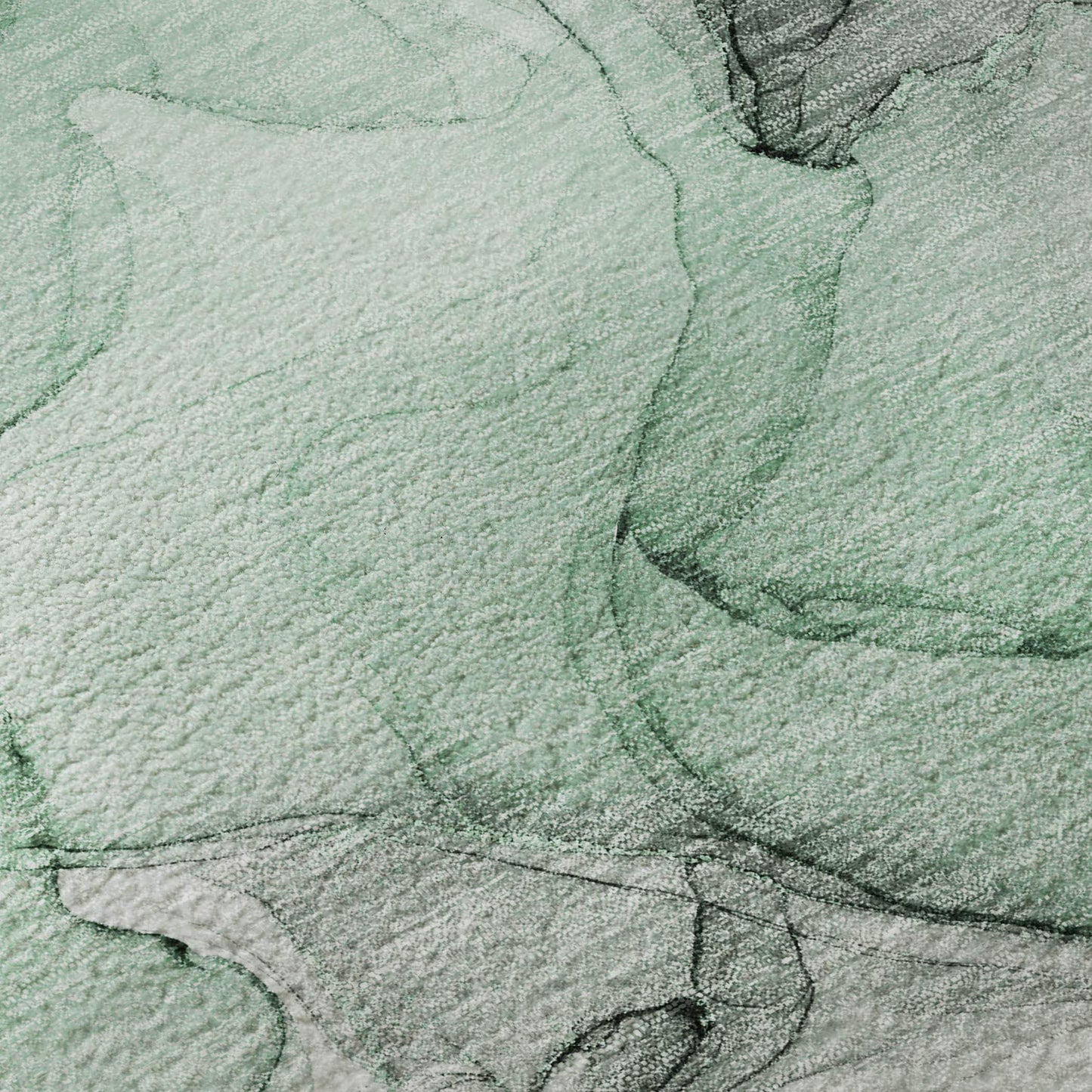 9' X 12' Green Gray And Ivory Abstract Washable Area Rug With UV Protection - HomeRoots - Flyclothing LLC
