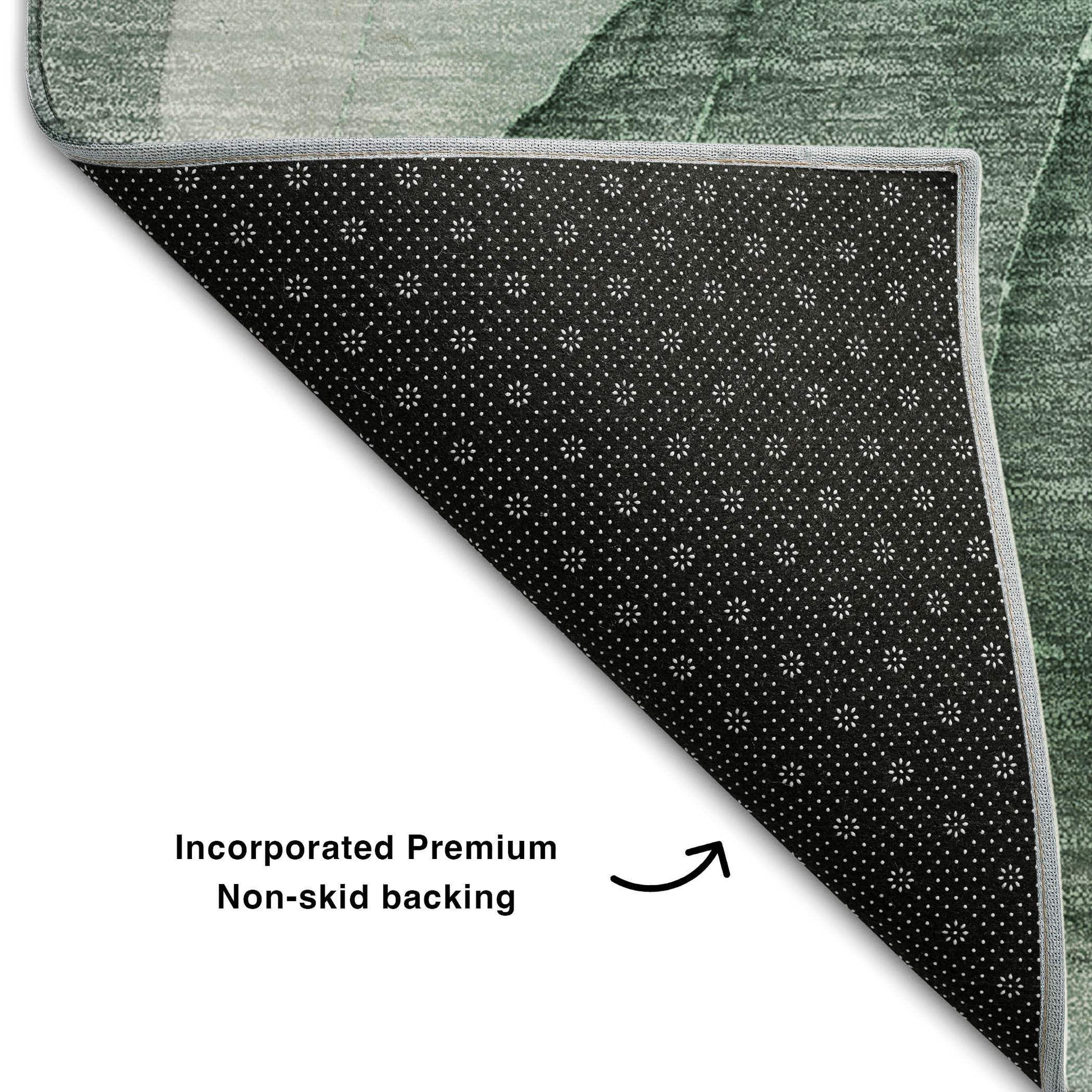10' X 14' Green Gray And Ivory Abstract Washable Area Rug With UV Protection - HomeRoots - Flyclothing LLC