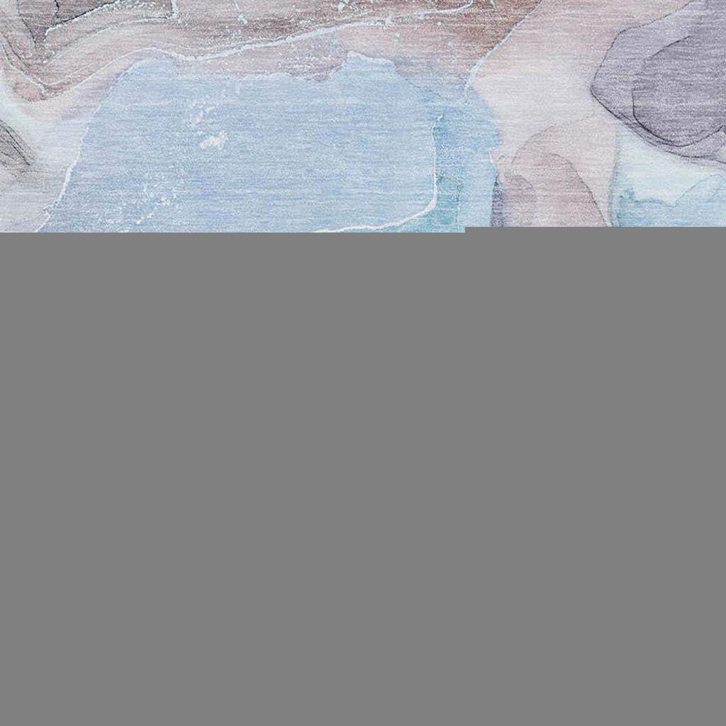 5' X 8' Navy Blue Purple And Gray Abstract Washable Area Rug With UV Protection - HomeRoots - Flyclothing LLC