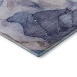 9' X 12' Navy Blue Purple And Gray Abstract Washable Area Rug With UV Protection - HomeRoots - Flyclothing LLC