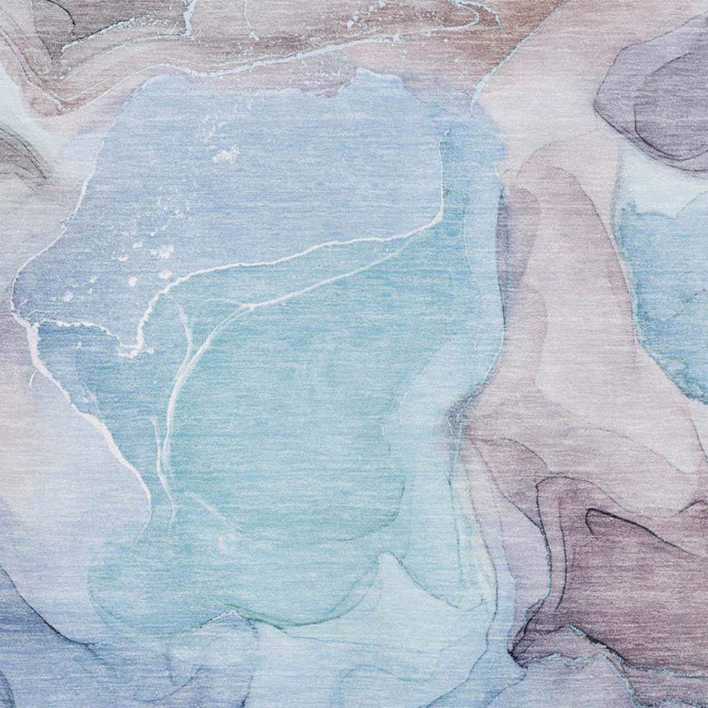 10' X 14' Navy Blue Purple And Gray Abstract Washable Area Rug With UV Protection - HomeRoots - Flyclothing LLC