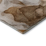 8' Orange Gray And Ivory Abstract Washable Round Rug With UV Protection - HomeRoots - Flyclothing LLC
